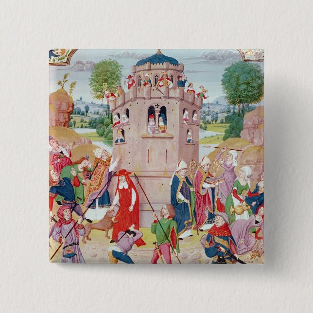 Bóton Quadrado 5.08cm A igreja sob o ataque dos heretics, flamengos (Frente)