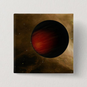Bóton Quadrado 5.08cm A ilustração de um Jupiter quente chamou HD
