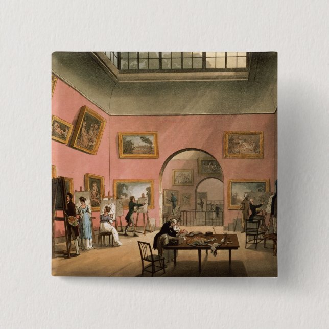 Bóton Quadrado 5.08cm A instituição britânica, alameda do nuvem (Frente)