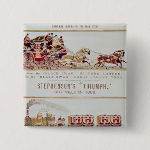 Bóton Quadrado 5.08cm A "Londres e o York" Royal Mail treinam