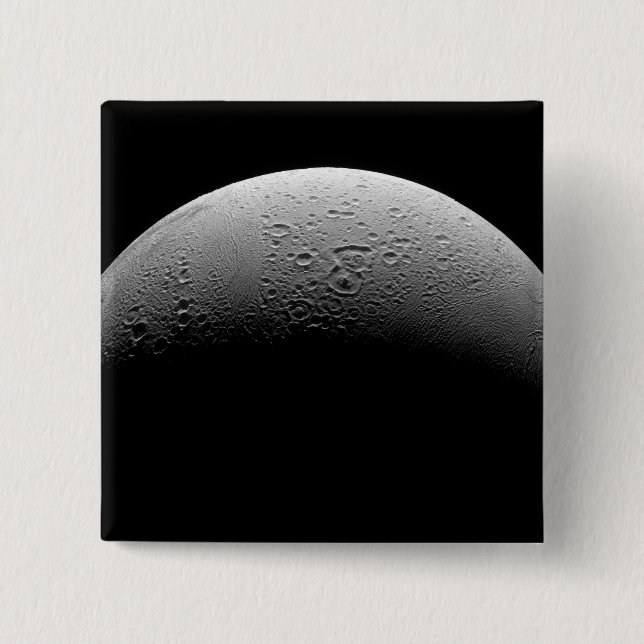 Bóton Quadrado 5.08cm A lua de Saturno Enceladus 5 (Frente)