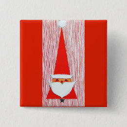 Bóton Quadrado 5.08cm A maioria de papai noel bonito do natal vintage