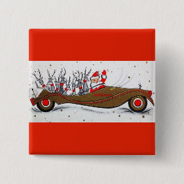 Bóton Quadrado 5.08cm A maioria de papai noel bonito do natal vintage