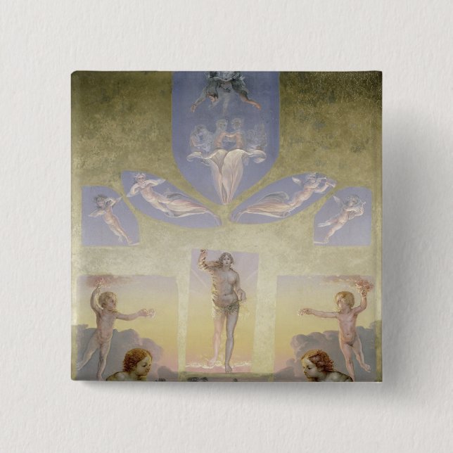 Bóton Quadrado 5.08cm A manhã, c.1808-9 (Frente)