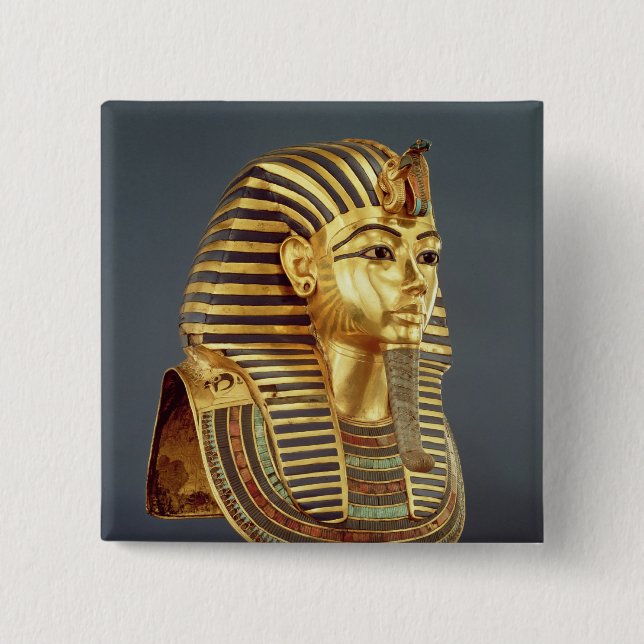 Bóton Quadrado 5.08cm A máscara funerária de Tutankhamun (Frente)