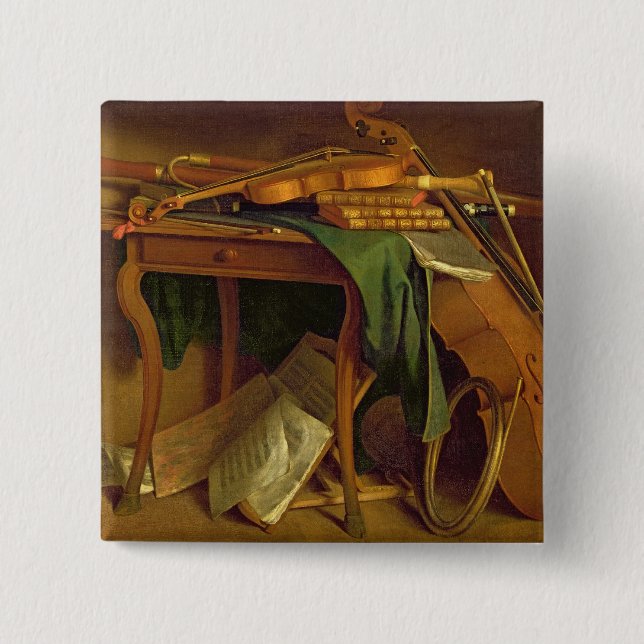 Bóton Quadrado 5.08cm A mesa do músico, c.1760 (Frente)