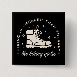 Bóton Quadrado 5.08cm A moça do caminhador faz citações em preto