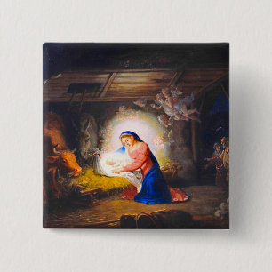 Bóton Quadrado 5.08cm A Natividade do Cristo