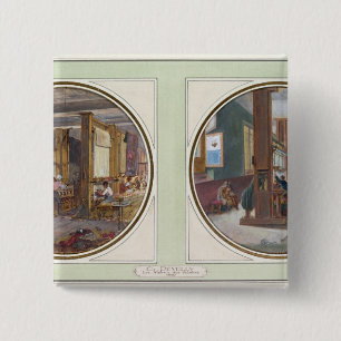 Bóton Quadrado 5.08cm A oficina dos Gobelins, 1840