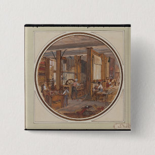 Bóton Quadrado 5.08cm A oficina dos Gobelins, 1840