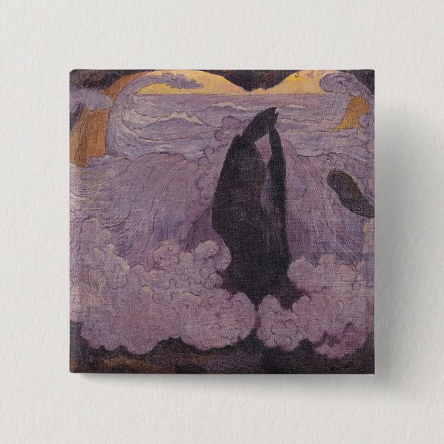Bóton Quadrado 5.08cm A onda violeta, c.1895-6 (Frente)