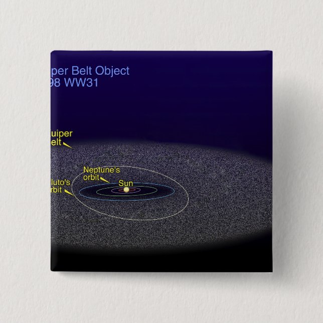Bóton Quadrado 5.08cm A órbita do objeto binário Kuiper Belt (Frente)