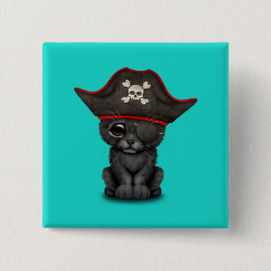 Bóton Quadrado 5.08cm A pantera preta Cub do bebê bonito pirateia