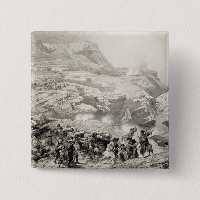 Bóton Quadrado 5.08cm A passagem de Soulak em Akhati, Daguestão, chapeia (Frente)