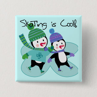 Bóton Quadrado 5.08cm A patinagem dos pinguins é legal