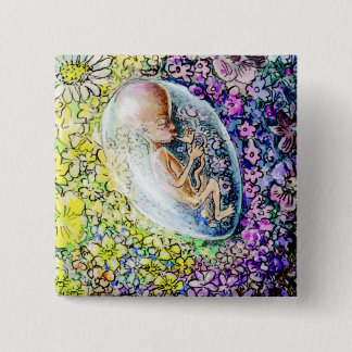 Bóton Quadrado 5.08cm A Pequena Flor - detalhe