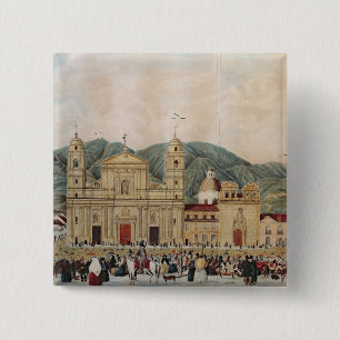 Bóton Quadrado 5.08cm A plaza de Bolivar, Bogotá, 1837