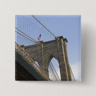 Bóton Quadrado 5.08cm A Ponte do Brooklyn na Cidade de Nova York, Nova