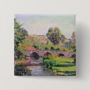 Bóton Quadrado 5.08cm A ponte em Boigneville, c.1894