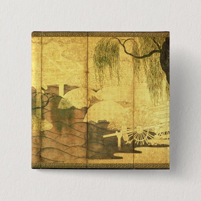Bóton Quadrado 5.08cm A ponte no rio de Liji (Frente)