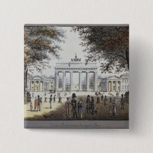 Bóton Quadrado 5.08cm A porta de Brandemburgo, Berlim