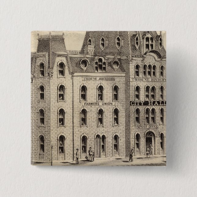 Bóton Quadrado 5.08cm A Prefeitura de Minneapolis, Minnesota (Frente)