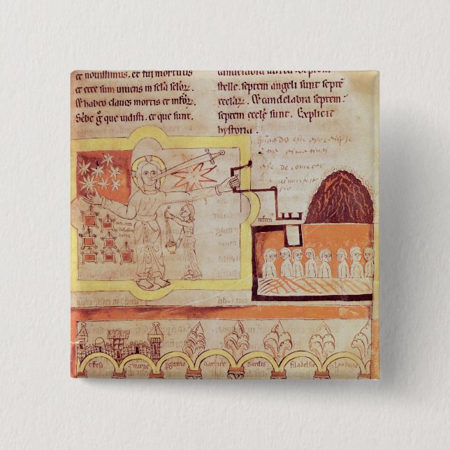 Bóton Quadrado 5.08cm A primeira aparição do filho do homem (Frente)