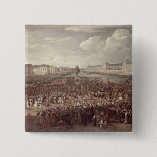 Bóton Quadrado 5.08cm A procissão de Louis XIV (1638-1715) através do