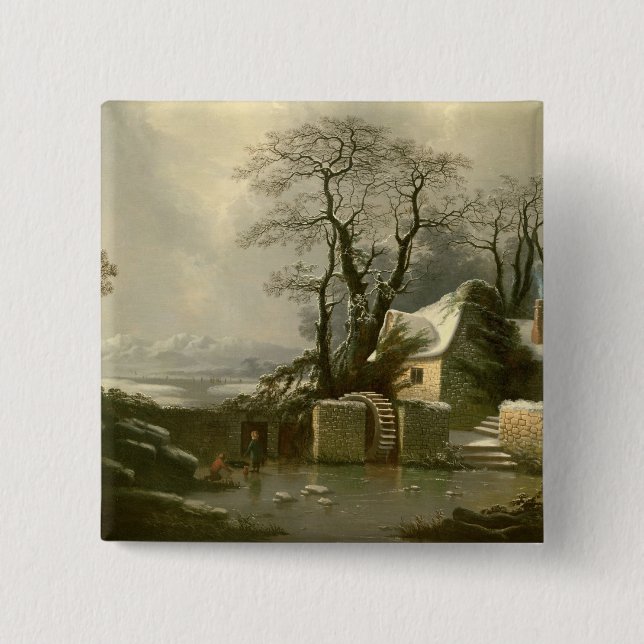 Bóton Quadrado 5.08cm A raça congelada do moinho (Frente)