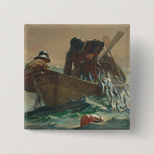 Bóton Quadrado 5.08cm A rede dos arenques, 1885 (óleo em canvas)
