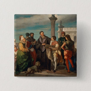 Bóton Quadrado 5.08cm A reunião entre Titian (1488-1576) e Verones