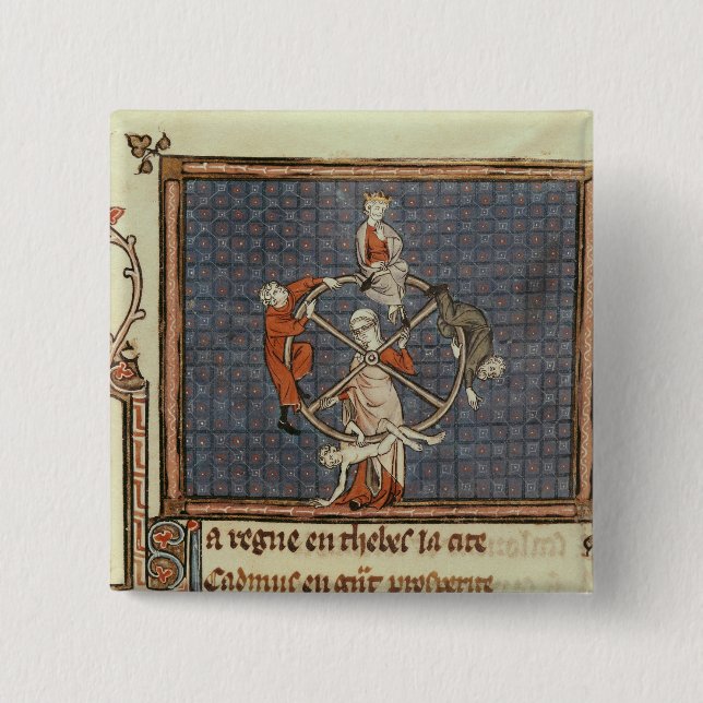 Bóton Quadrado 5.08cm A roda da fortuna, de Ovide Moralise (Frente)