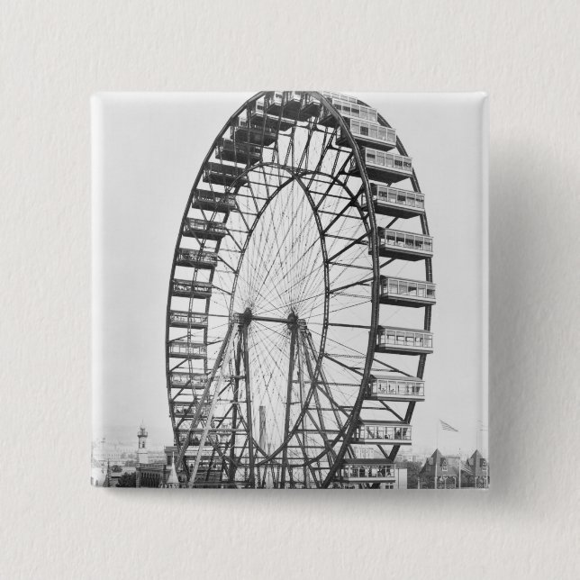 Bóton Quadrado 5.08cm A roda de ferris no colombiano do mundo (Frente)