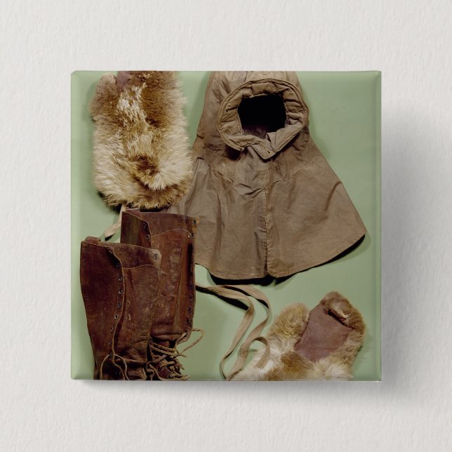 Bóton Quadrado 5.08cm A roupa de Scott usada no Antarctic (Frente)