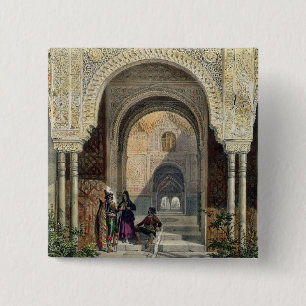 Bóton Quadrado 5.08cm A sala das duas irmãs no Alhambra, Grana