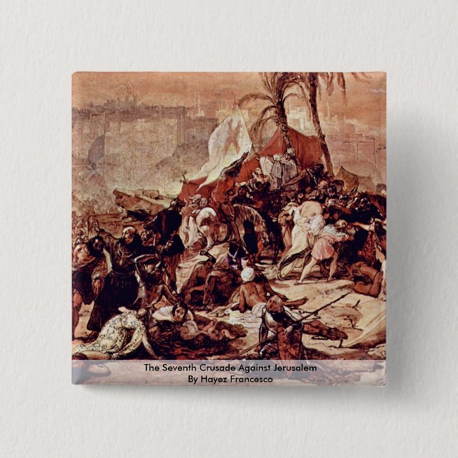 Bóton Quadrado 5.08cm A sétima cruzada contra Jerusalem (Frente)