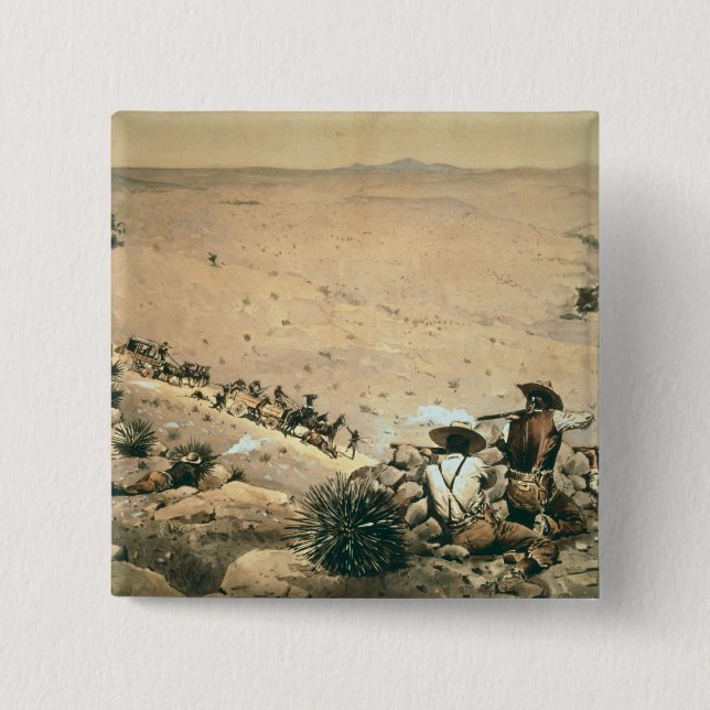 Bóton Quadrado 5.08cm "A sustentação", c.1900 (óleo em canvas) (Frente)