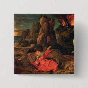 Bóton Quadrado 5.08cm A tentação de St Anthony, c.1530