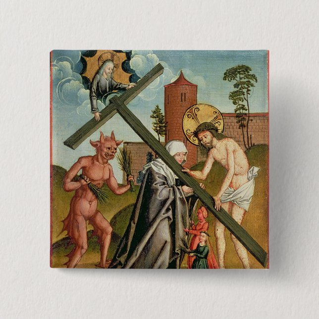 Bóton Quadrado 5.08cm A tentação de um santo (Frente)