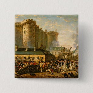 Bóton Quadrado 5.08cm A tomada da Bastilha, 14 de julho de 1789