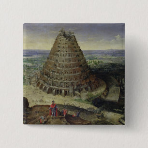 Bóton Quadrado 5.08cm A torre de Babel, 1594