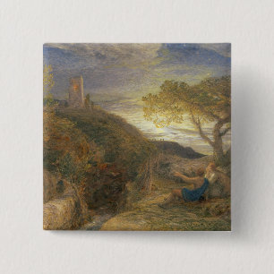Bóton Quadrado 5.08cm A torre só, 1868 (w/c & o bodycolour e apaga a