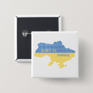 Bóton Quadrado 5.08cm A tricotar o texto do mapa do Estado ucraniano Glo