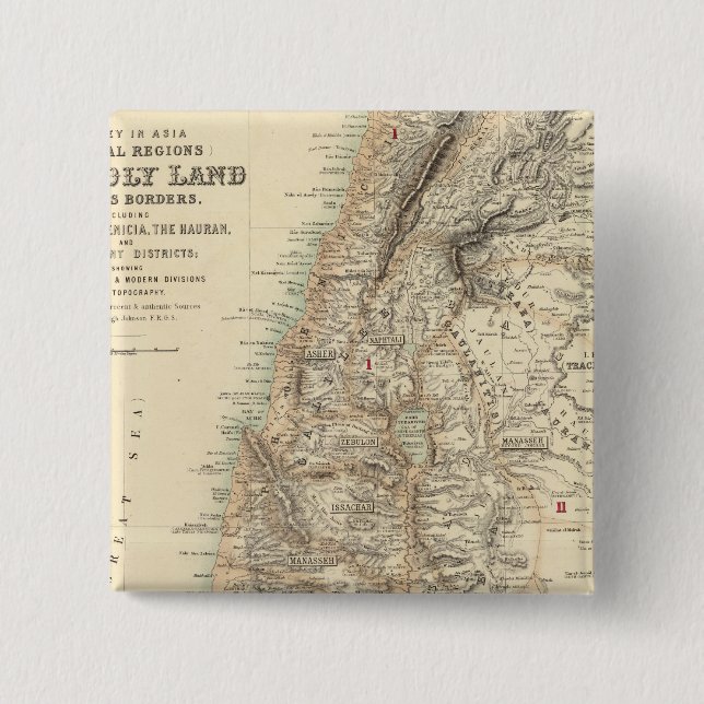 Bóton Quadrado 5.08cm A Turquia e as Regiões Bíblicas da Ásia (Frente)