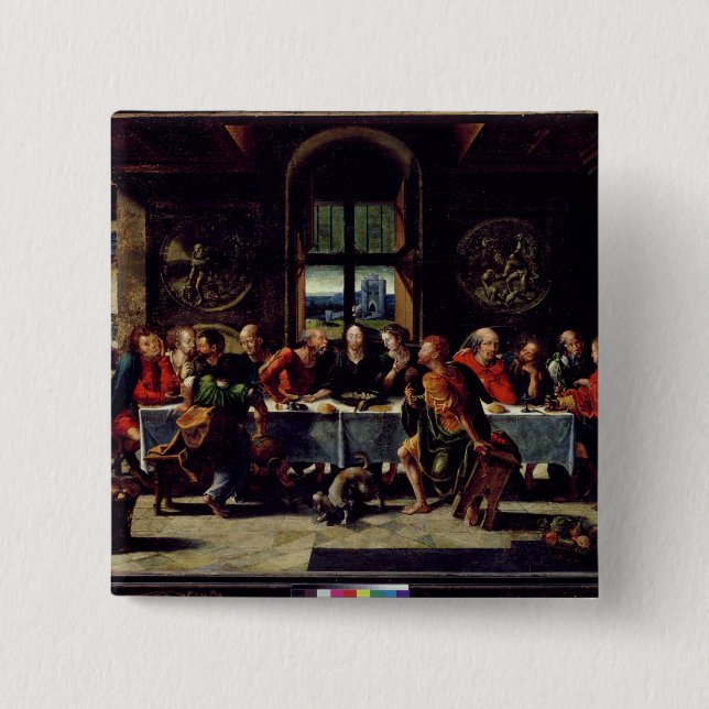 Bóton Quadrado 5.08cm A última ceia (Frente)