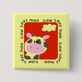 Bóton Quadrado 5.08cm A vaca diz o camiseta e os presentes do MOO