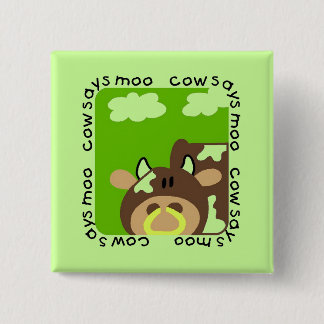 Bóton Quadrado 5.08cm A vaca diz o camiseta e os presentes do MOO