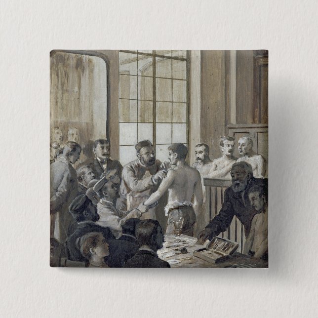 Bóton Quadrado 5.08cm A vacinação (Frente)