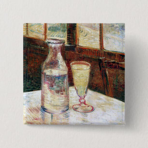 Bóton Quadrado 5.08cm A vida de Absinthe Van Gogh com arte