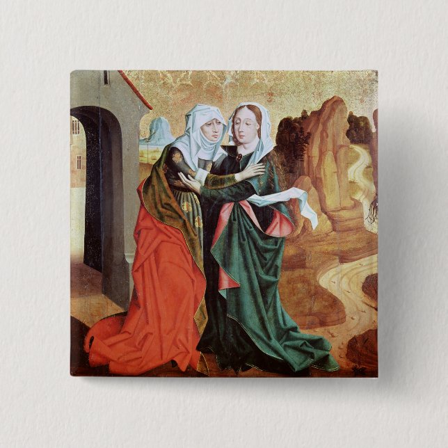 Bóton Quadrado 5.08cm A visitação, c.1460 (Frente)
